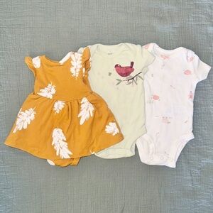 (3) Carter’s Newborn Girls’ Onesies